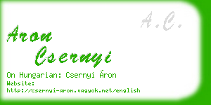 aron csernyi business card